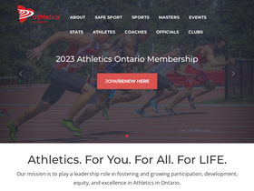 'athleticsontario.ca' screenshot