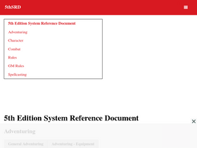 '5thsrd.org' screenshot