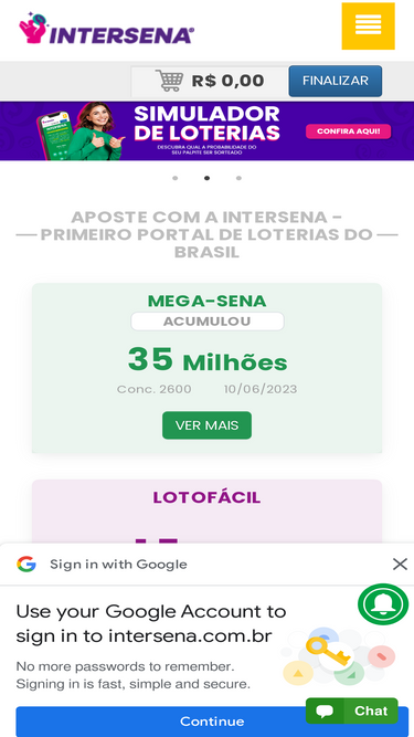 Intersena: Aposte no 1º Portal de Loterias do Brasil