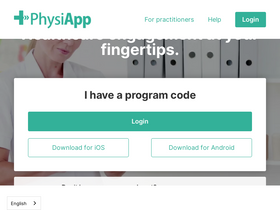 'physiapp.com' screenshot