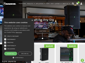 'mackie.com' screenshot