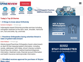 'beckersspine.com' screenshot