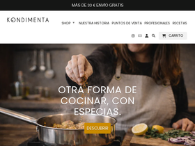 Kondimenta Store homepage screenshot