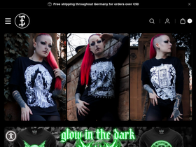 EASURE / Gothic, Horror and Dark art Clothing homepage screenshot