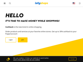 'letyshops.com' screenshot