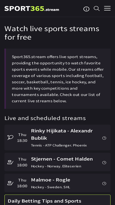 Live sport stream 365 on sale