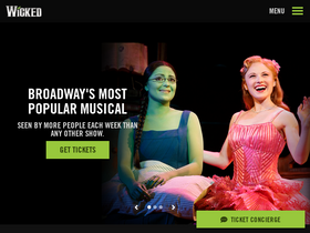 'wickedthemusical.com' screenshot