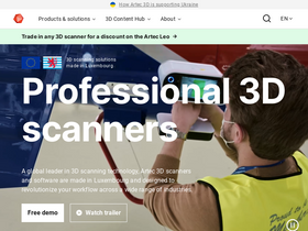 'artec3d.com' screenshot