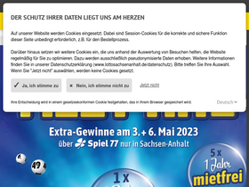 'lottosachsenanhalt.de' screenshot
