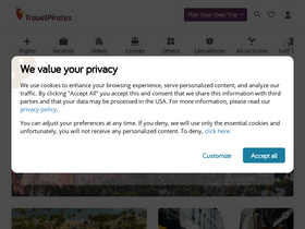 'travelpirates.com' screenshot
