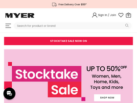 'myer.com.au' screenshot