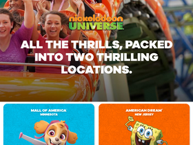 'nickelodeonuniverse.com' screenshot
