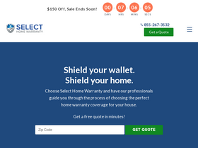 'selecthomewarranty.com' screenshot