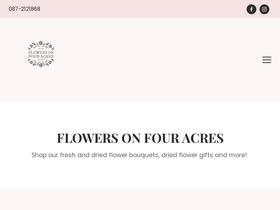Flowers on Four Acres homepage screenshot