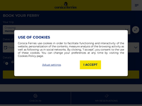 'corsicaferries.com' screenshot