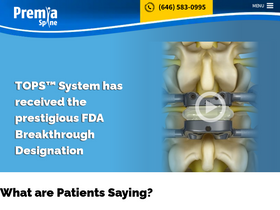 'premiaspine.com' screenshot