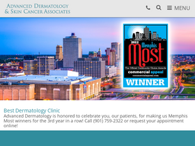 'advanceddermatologymemphis.com' screenshot