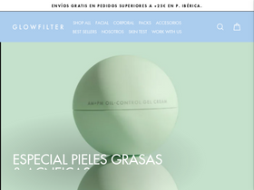 GLOWFILTER homepage screenshot