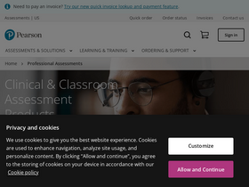 'pearsonclinical.com' screenshot