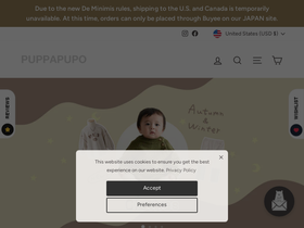 PUPPAPUPO OFFICIAL STORE website screenshot