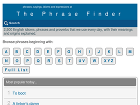 'phrases.org.uk' screenshot