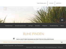 'trauerhilfe.at' screenshot
