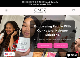 omezbeautyproducts.com homepage screenshot