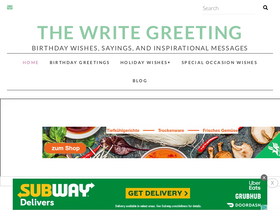 'thewritegreeting.com' screenshot