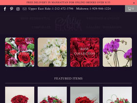 artsyflora.com homepage screenshot