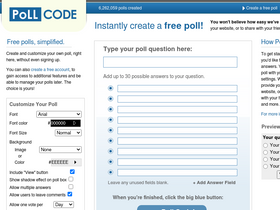 'pollcode.com' screenshot