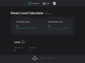 'steamlevels.com' screenshot