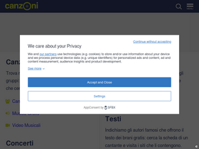 'canzoni.it' screenshot