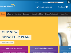 'easternhealth.org.au' screenshot