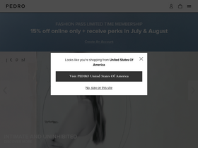 'pedroshoes.com' screenshot