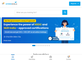 'internshala.com' screenshot