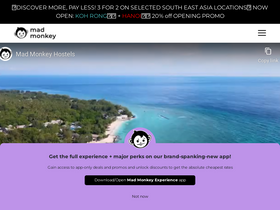 'madmonkeyhostels.com' screenshot