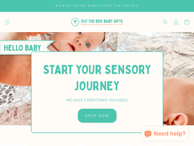 Out The Box Baby Gifts homepage screenshot
