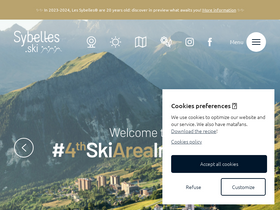 'sybelles.ski' screenshot