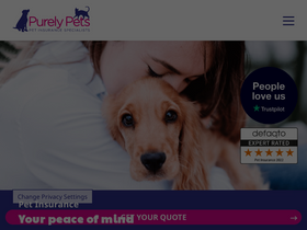 'purelypetsinsurance.co.uk' screenshot