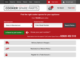 'cookerspareparts.com' screenshot