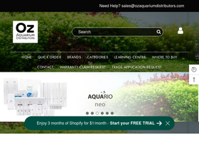 ozaquariumdistributors.com homepage screenshot