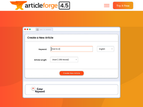 'articleforge.com' screenshot