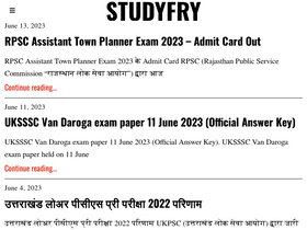 'studyfry.com' screenshot