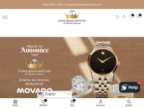 crownjewelsandcoin.com homepage screenshot