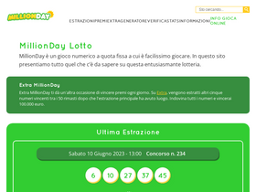 'milliondaylotto.it' screenshot