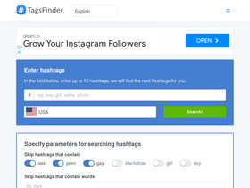 'tagsfinder.com' screenshot