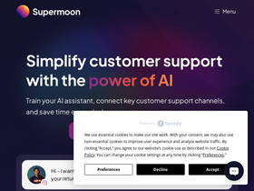 Supermoon -  Streamline your team's communication and customer support with AI-powered efficiency and collaboration.