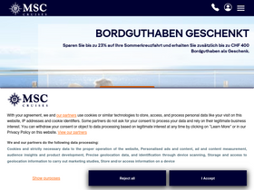 'msccruises.ch' screenshot