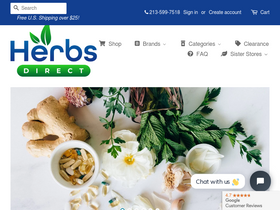 Herbs Direct website screenshot