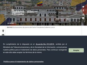 'culturaypatrimonio.gob.ec' screenshot